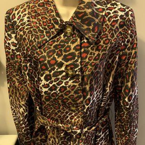 Ellen Tracy Leopard Raincoat (Silk)